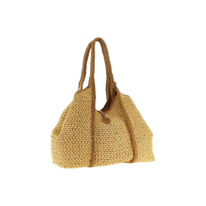 TOD'S T Timeless Viscose Tote Bag, Shopping Bag, Shoulder Bag Tubas Women's Beige-1