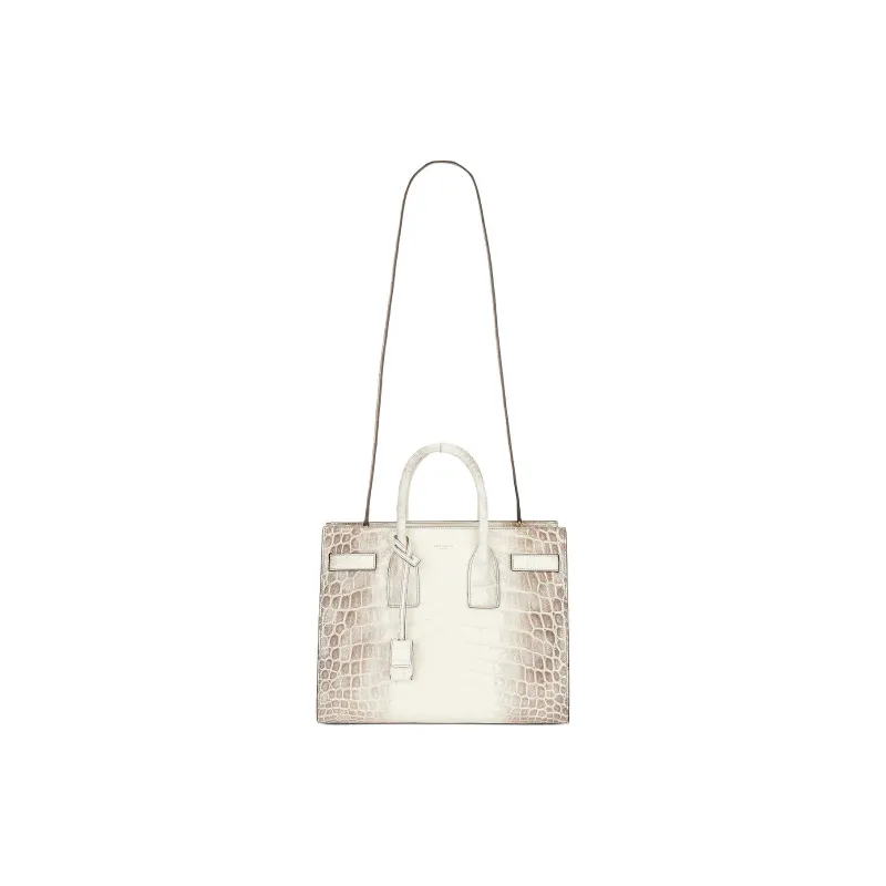 SAINT LAURENT Calfskin Tote Bag, Shopping Bag, Shoulder Bag, Crossbody Bag, Handbag Trumpets Women's Glacier Gray-4