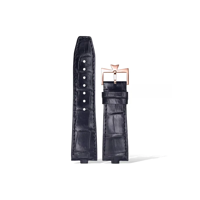 Yuloran Vacheron Constantin Compatibility Watch Band Crocodile Leather, Calfskin Material-12