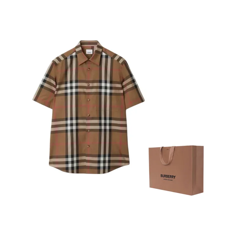 Burberry Shirts Men Brown-3