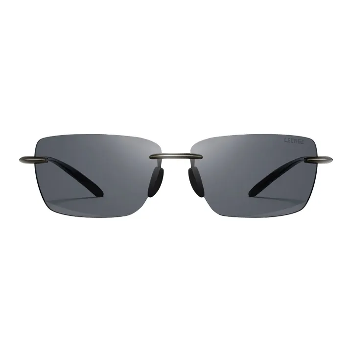 LECAGE Plate Alloy Frame Oval Sunglasses Unisex-3