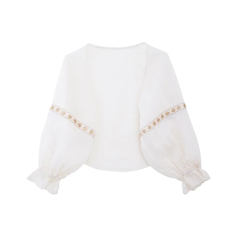 Blovelan Chiffon Shirts Women's Creamy Apricot-0