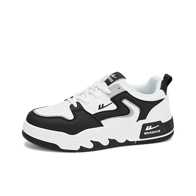 WARRIOR Skateboard Shoes Men Low Top White Black-5