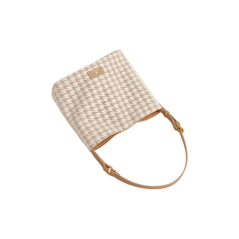 Miao Di Fabric Shoulder Bag Regular Women's Milk Tea Apricot-6