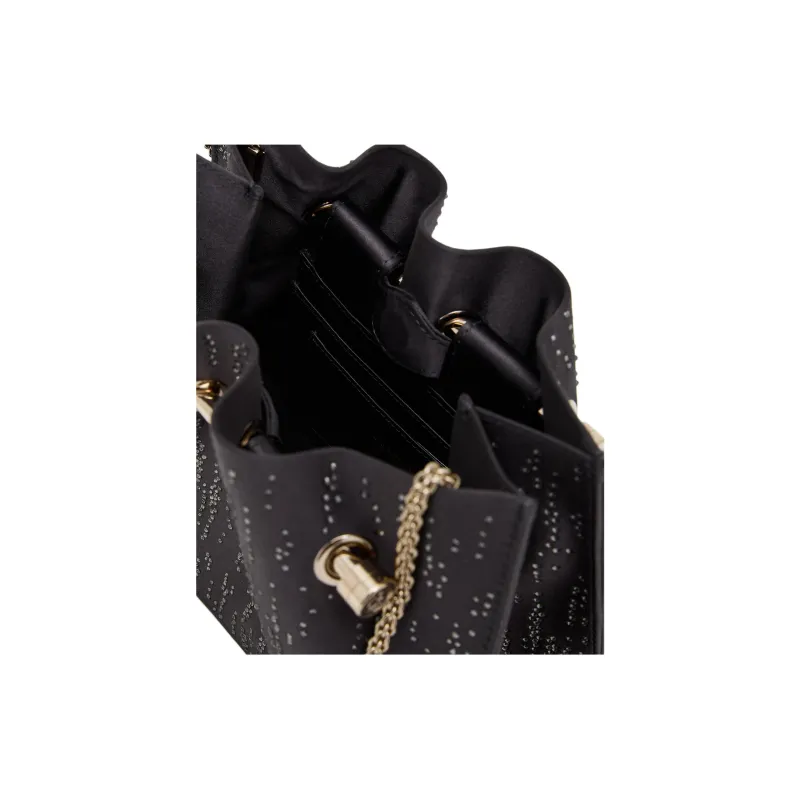 AMANI Viscose With Silk Blend Handheld Shoulder Bag Women's Black-4