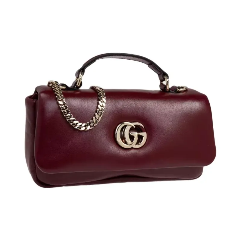 GUCCI Leather Shoulder Bag, Crossbody Bag, Handbag Mini Women's Burgundy-1