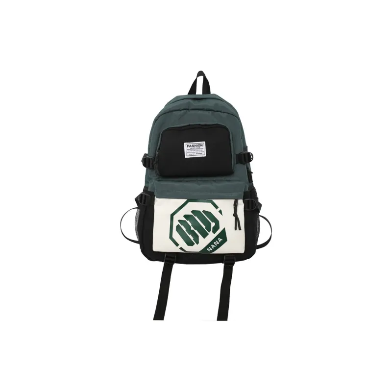 Wolfhorse Nylon Backpack Unisex Black/Black With White/Black With Blue/Black With Green-19