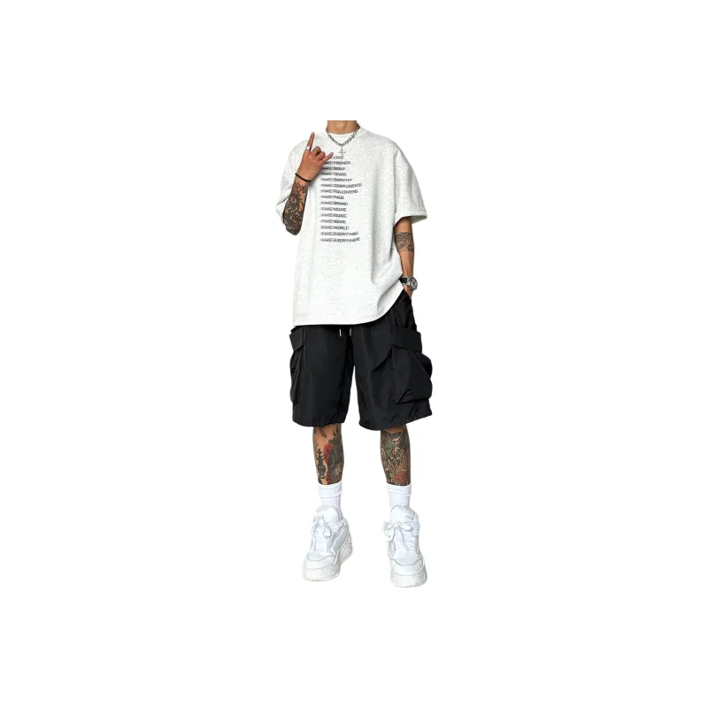 FA2LO Casual Shorts Unisex Black-0