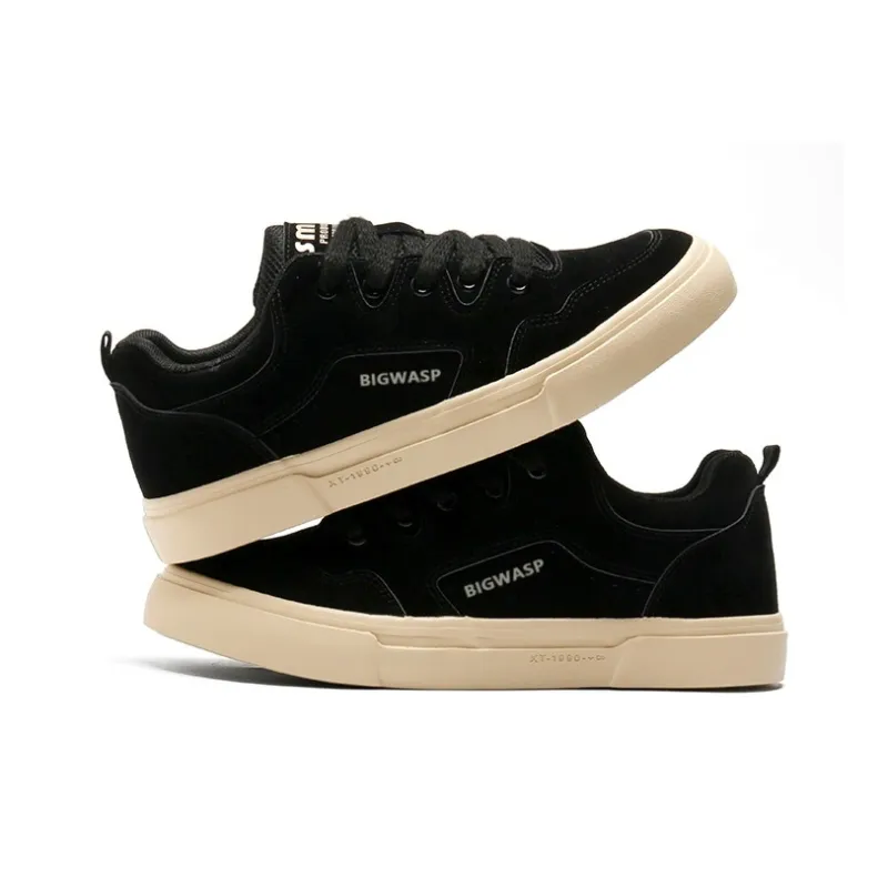 BIGWASP Slip Resistant Cushioning Height Increasing Low Top Skateboard Shoes Men's-1
