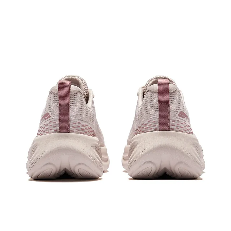 Erke Cushioning, Breathable, And Resilient Design Low Top Casual Running Shoes Women's Beige Pink-3