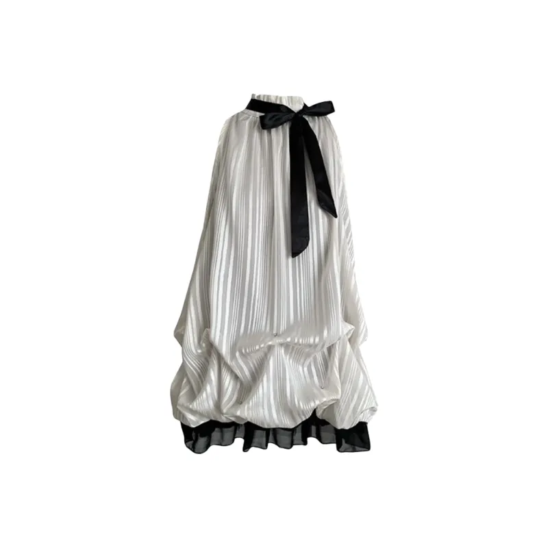 AFGGD Sleeveless Dresses Women's White-0
