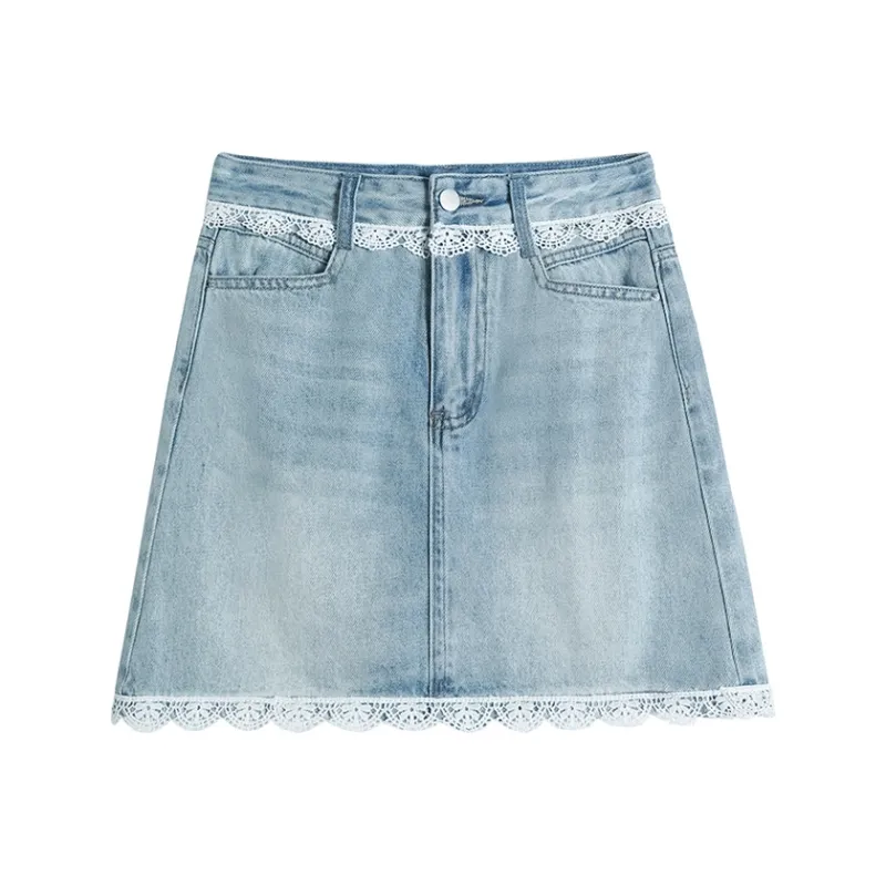 YINLEI Denim Short Skirts Women's-0