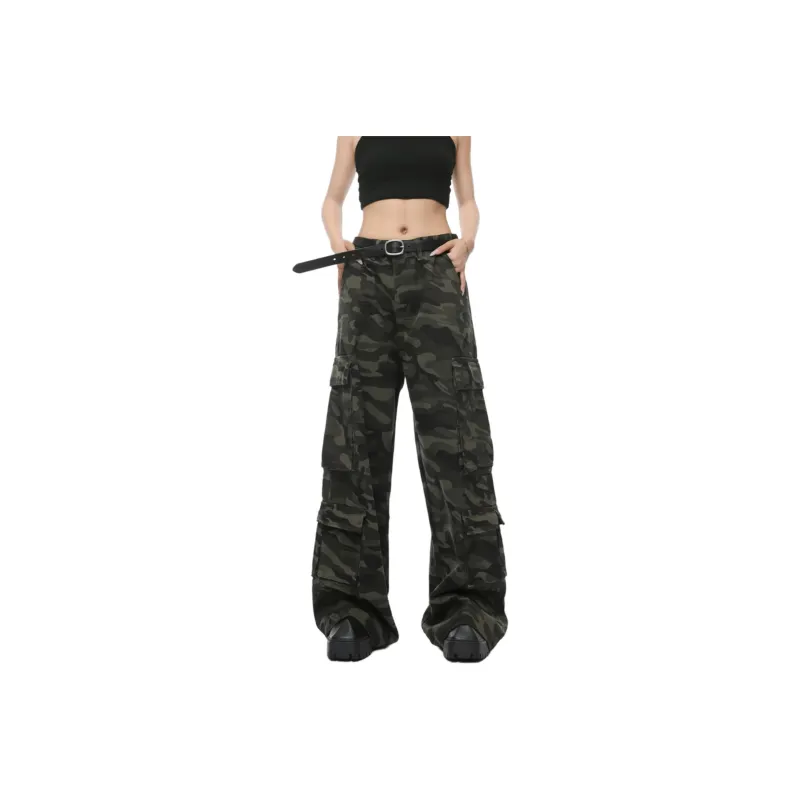 UNA RETA Casual Pants Unisex Dark Green-0