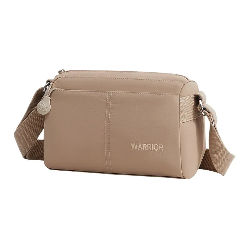 Warrior Waterproof Teflon Fabric Crossbody Bags Regular Unisex Black/Khaki-1