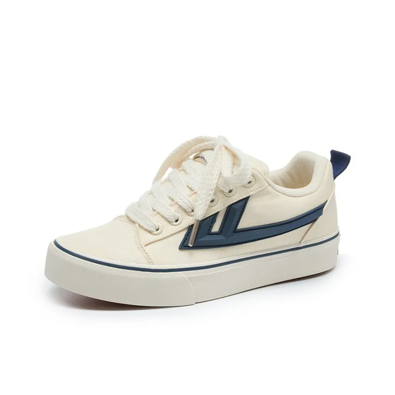 Warrior Wear resistant And Lightweight Low Top Canvas Shoes Unisex Beige Dark Blue-1