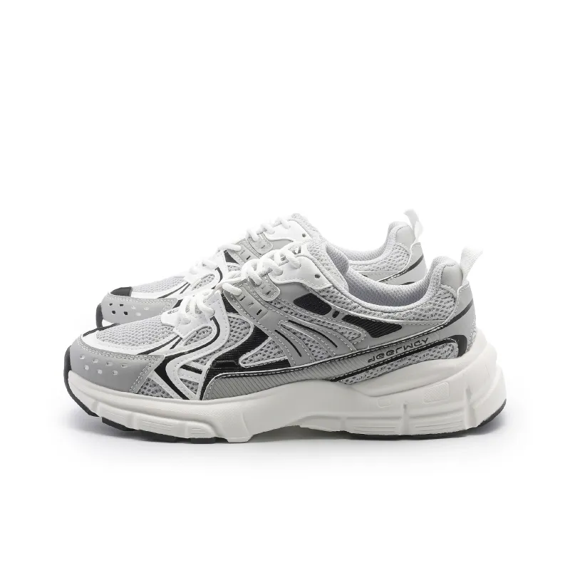 DEERWAY Cushioning Rebound Height Increasing Lightweight Slip Resistant Low Top Casual Shoes Men's Gray Black White-2