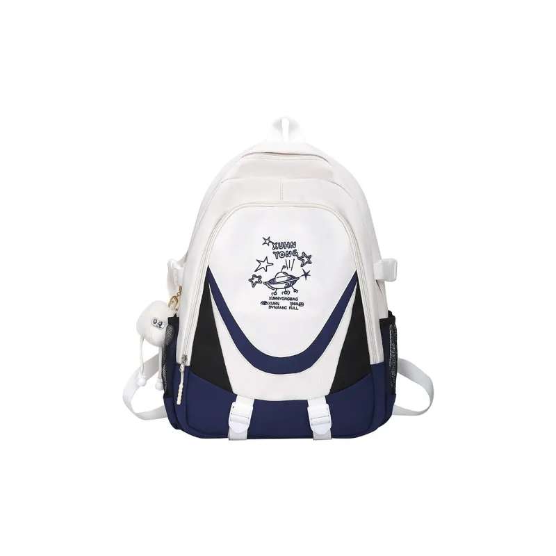 WICKBUEN Nylon Backpack Unisex Red/Blue/White-6