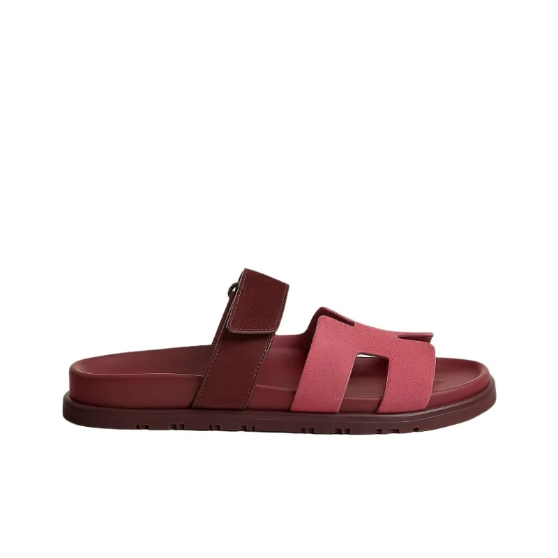HERMES Chypre Slip Resistant Slide Slippers Women's Rose Red-1
