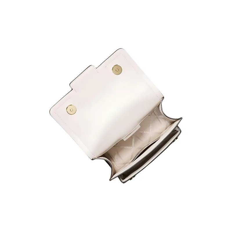 MICHAEL KORS Heather Cow Leather Crossbody Bag, Shoulder Bag Trumpets Women's Yellow & Black & White-2