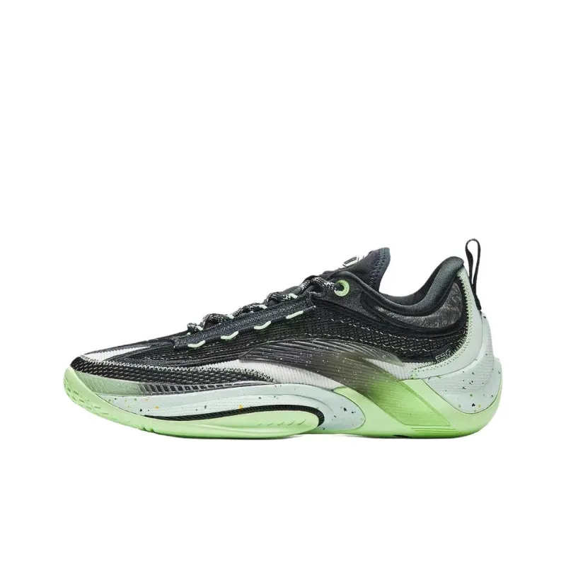 Anta Instant 1 ESG Slip Resistant, Abrasion Resistant, And Balanced Low Top Basketball Shoes Men's Black Green-0