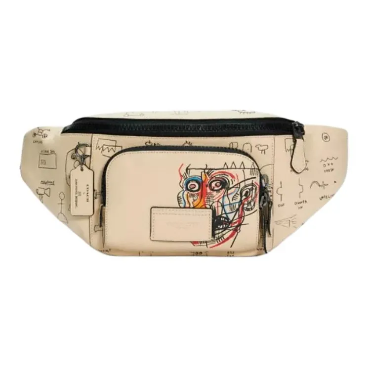 COACH Basquiat Graffiti Collaboration Track Crossbody Bag, Sling Bag, Fanny Pack Tubas Women's Ecru-0