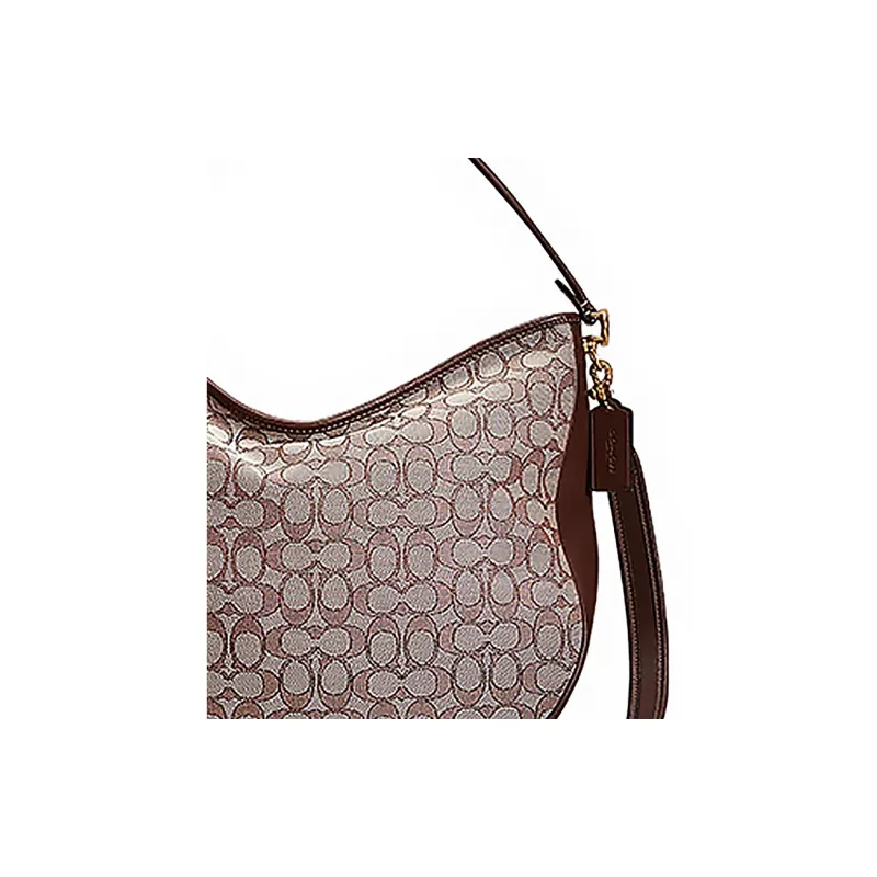 COACH Tabby Jacquard Fabric With Leather Hobo Bag, Shoulder Bag, Crossbody Bag, Handbag Tubas Women's Gray-1