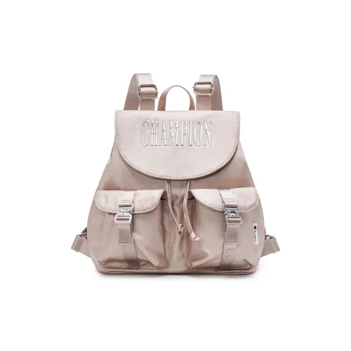 Champion Fabric Backpack Small Size Unisex Light Blue Denim/Champagne Gold/Black