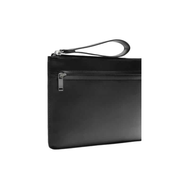 ZARA Polyurethane PU Envelope Bag, Clutch Men's Black-3