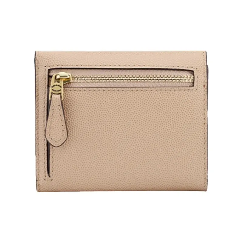 COACH Foldover Leather Wallet, Wallet Women's Camel-2