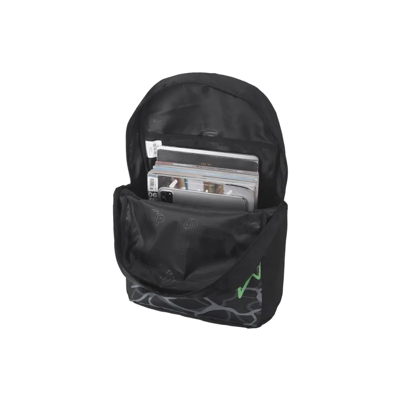TURN UP Polyester Backpack Unisex Black Green-3