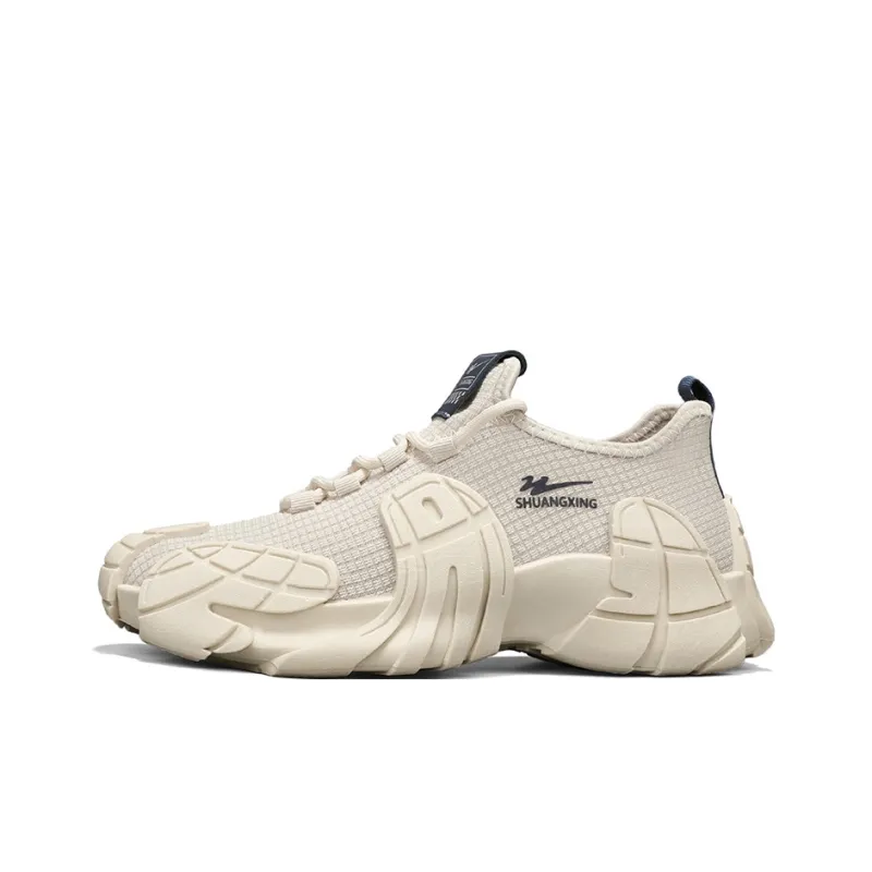 Binary Breathable Low Top Chunky Sneakers Men's Beige-0