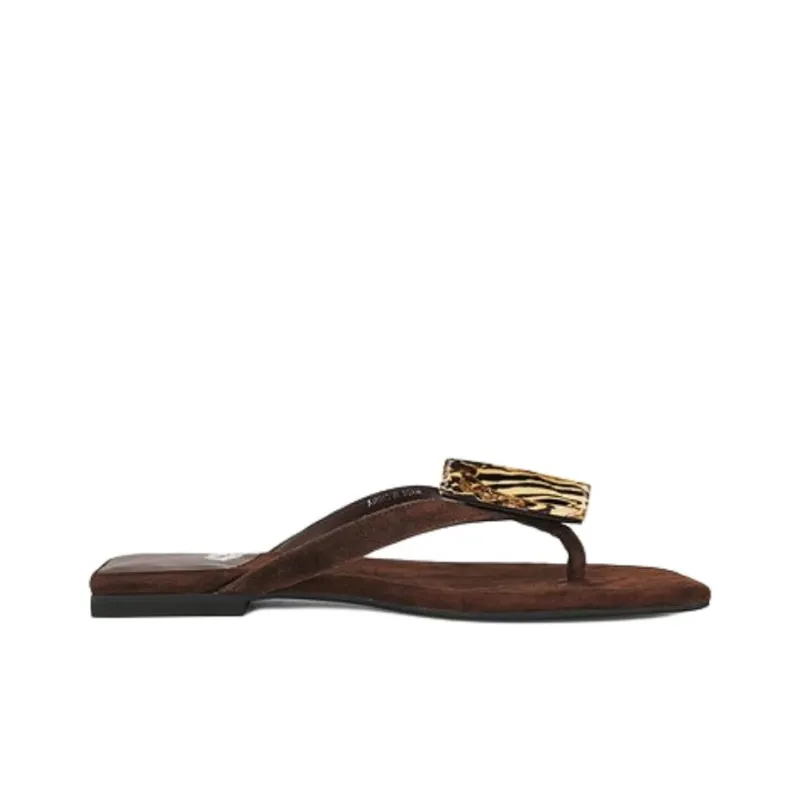 Jeffrey Campbell Abrasion Resistant Flip Flops Women's Brown-1