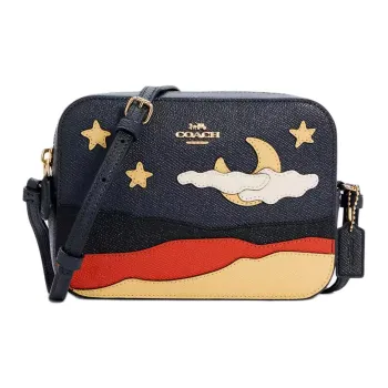 COACH Camera Leather Shoulder Bag, Camera Bag, Crossbody Bag Mini Women's Blue Black