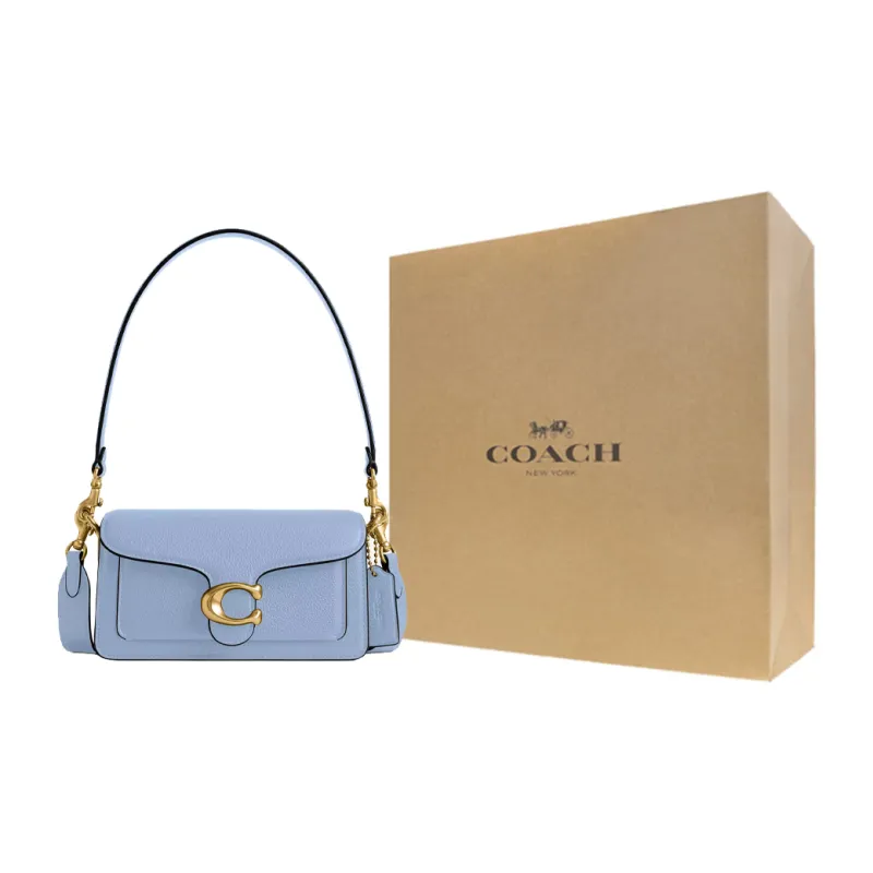 COACH Tabby Leather Crossbody Bag Shoulder Bag Small Size Women's Blue-8