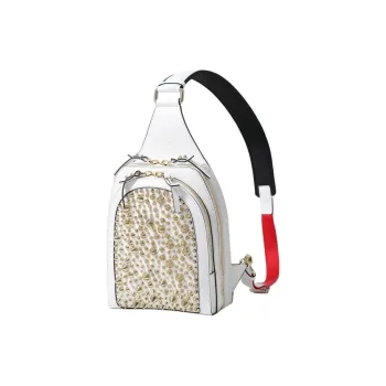 CL Leather Sling Bag Men's White