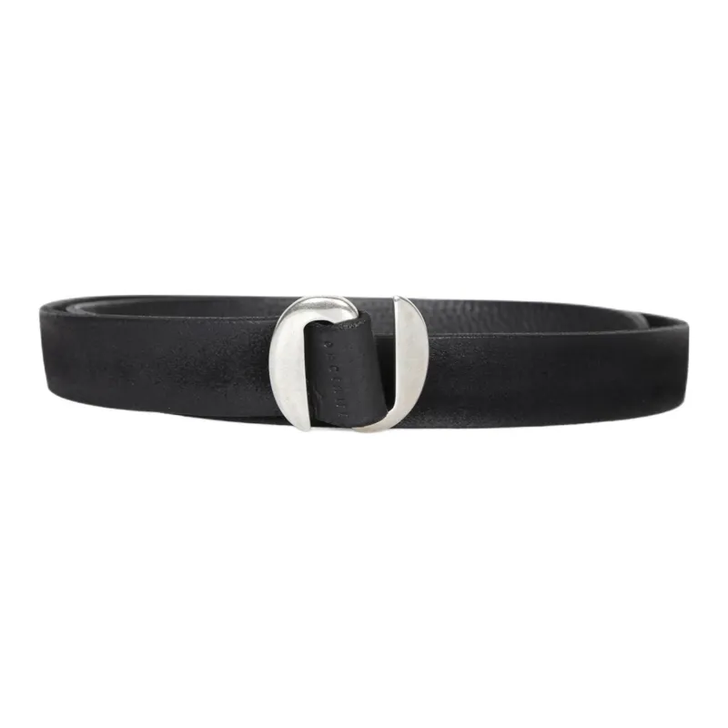 ORCIANI Suede, Metal Leather Belts Men's Black -0