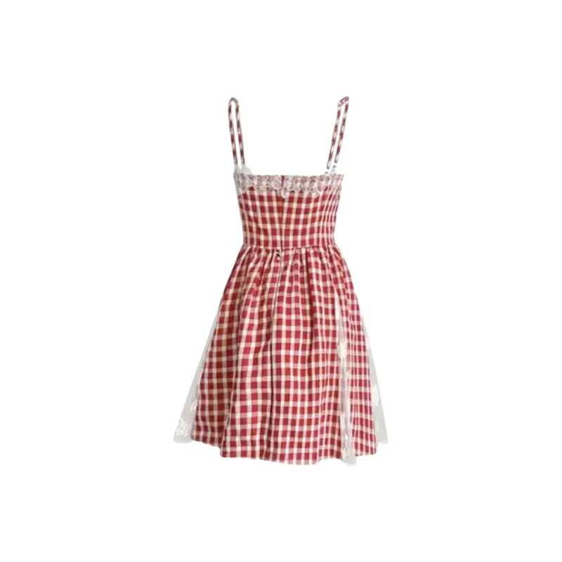 YGPRW Slip Dresses Women's Red Plaid-1