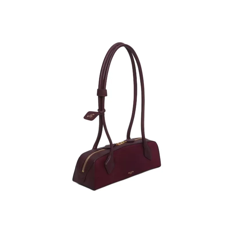 Alaia Sheepskin Shoulder Bag Trumpets Women's Dark Red-2