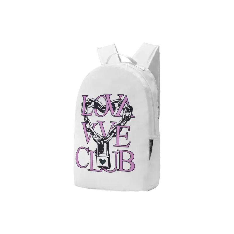 LOVVVVE Polyester Backpack Unisex White-1