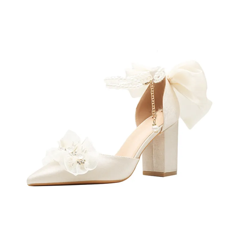 GOSO Chunky Heel High Heels Women's Apricot-0