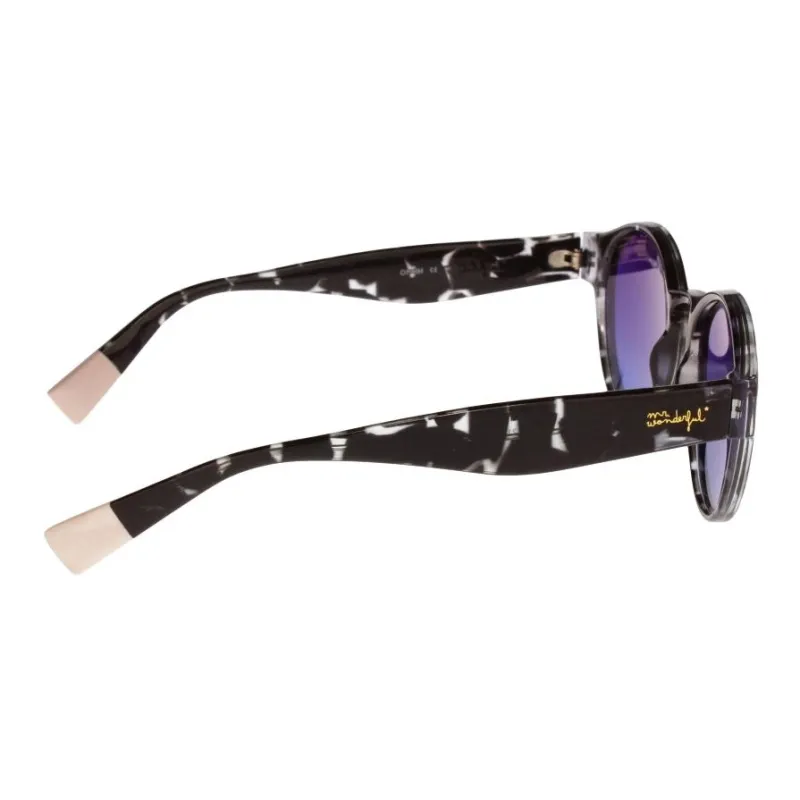 Mr Wonderful Acetate Round Sunglasses Women's Black-2