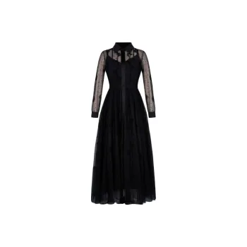 KARL LAGERFELD SS25 Long Sleeved Dress Women's Black