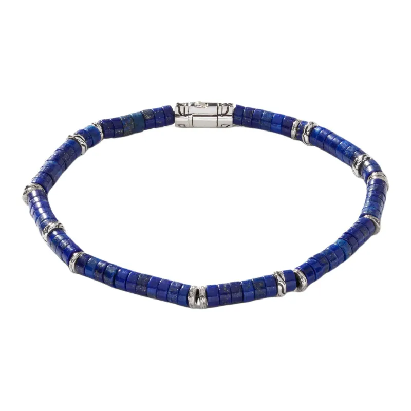 John Hardy Classic Chain Heishi Silver Bead Bracelet-0