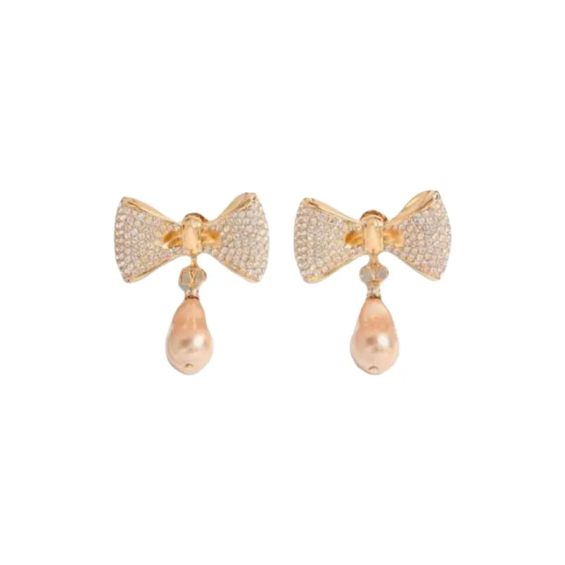 Valentino Metal Stud Earrings Unisex Pink-0