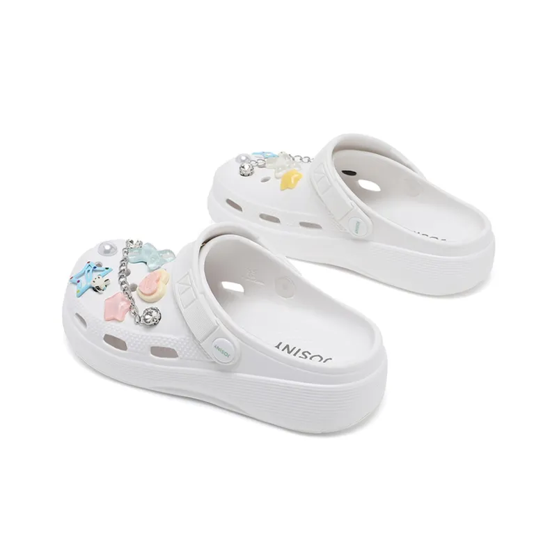 JOSINY Summer Petite Platform Height Increasing 5.4cm Outerwear Trendy Fashion Lazy Slip on Clogs Women's Ecru-1