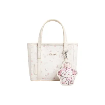 AILUXI MIKKO ILLUSTRATIONS Collaboration Artificial Leather Handbag Women's Milkshake White