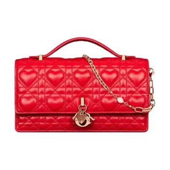 DIOR My Dior Leather Handbag Mini Women's Red