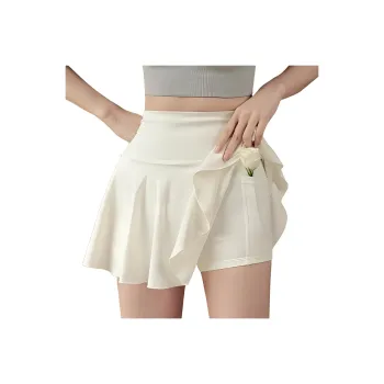 GUAILILUOLI Yoga Skirts Women's White