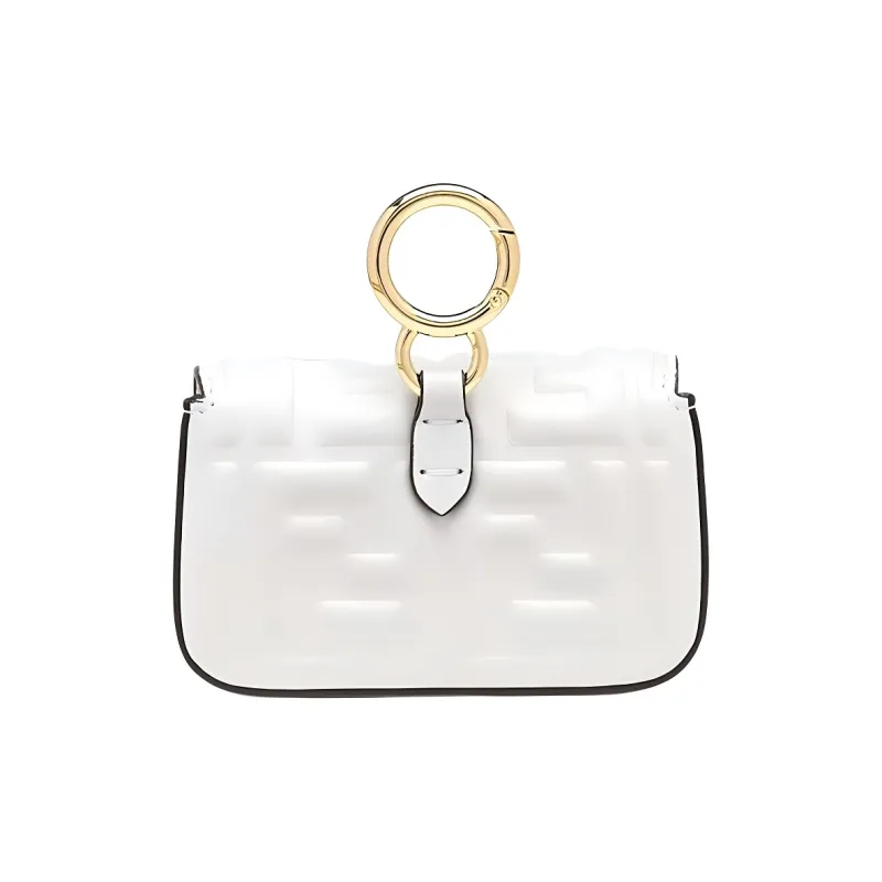 FENDI Baguette Sheepskin Baguette Bag, Coin Purse, Crossbody Bag, Shoulder Bag Extra Mini Women's White-2