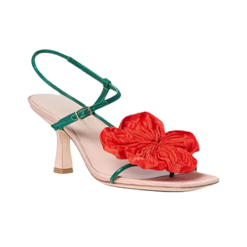 Loeffler Randall Frank One Strap Sandals 7cm Women's Green-2